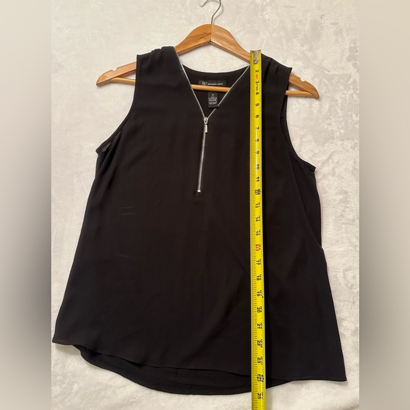 INC from Macys women’s medium black sleeveless blouse. Silver zipper - Picture 4 of 6